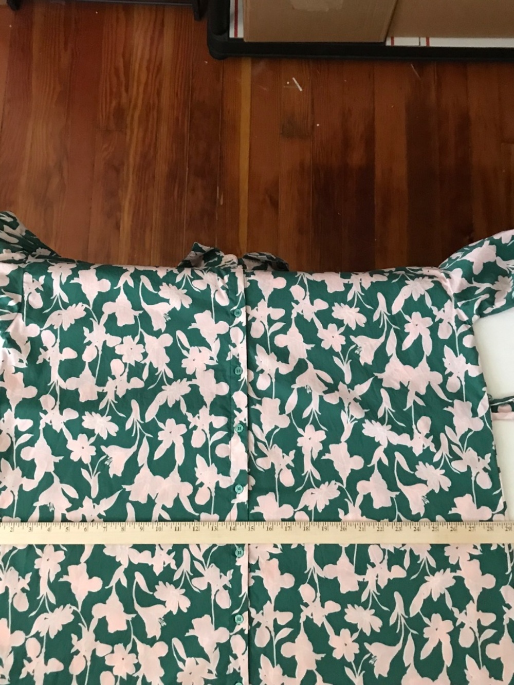 ELOQUII Cotton Blossom Print Shirt Dress with Puff Sleeves Plus Size 22 - Picture 14 of 16